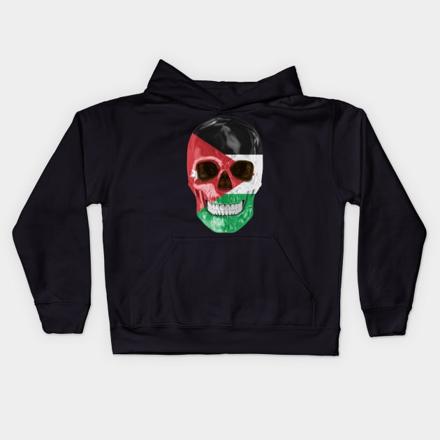 Jordan Flag Skull - Gift for Jordanian With Roots From Jordan Kids Hoodie by Country Flags
